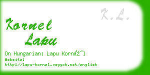 kornel lapu business card